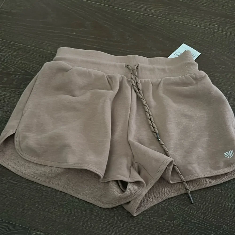 Taupe forever 21 drawstring athletic shorts sz S NWT
